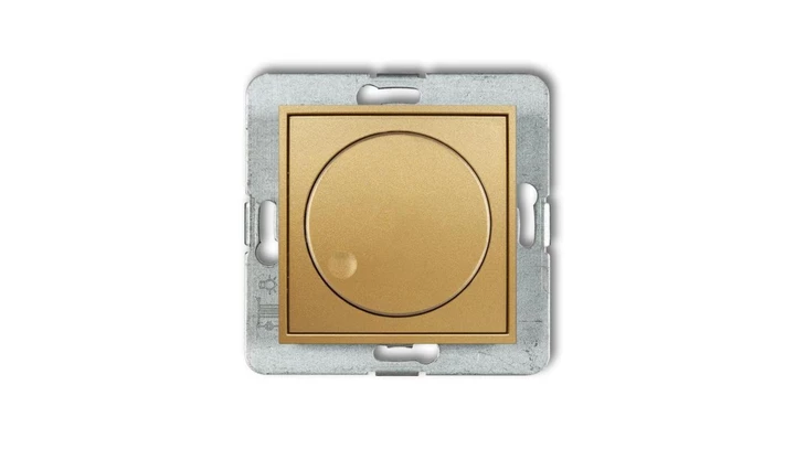 ICON Mechanizm elektronicznego regulatora oświetlenia przyciskowo-obrotowego do lamp LED złoty 29IRO-2