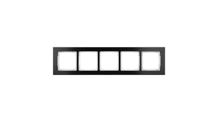 DECO Ramka uniwersalna pięciokrotna - aluminium szczotkowane (ramka: czarna spód: biały) 12-0-DRA-5