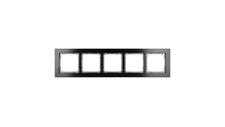 DECO Ramka uniwersalna pięciokrotna - aluminium szczotkowane (ramka: czarna spód: grafitowy) 12-11-DRA-5