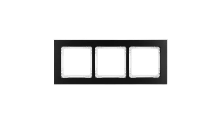 DECO Ramka uniwersalna potrójna - aluminium szczotkowane (ramka: czarna spód: biały) 12-0-DRA-3