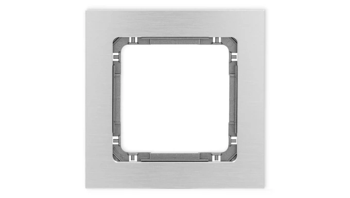 DECO Ramka uniwersalna pojedyncza - aluminium szczotkowane (ramka: srebrna spód: grafitowy) 7-11-DRA-1