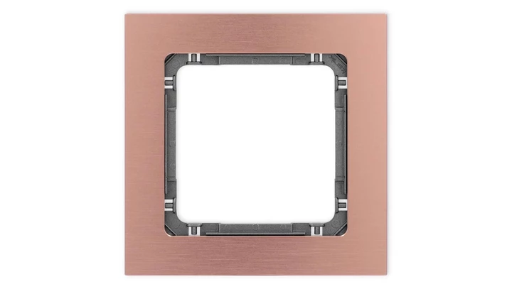 DECO Ramka uniwersalna pojedyncza - aluminium szczotkowane (ramka: kolor miedziany spód: grafitowy) 9-11-DRA-1