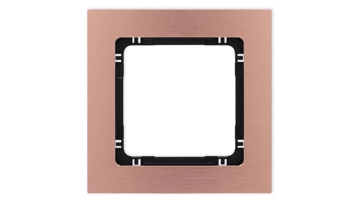 DECO Ramka uniwersalna pojedyncza - aluminium szczotkowane (ramka: kolor miedziany spód: czarny) 9-12-DRA-1