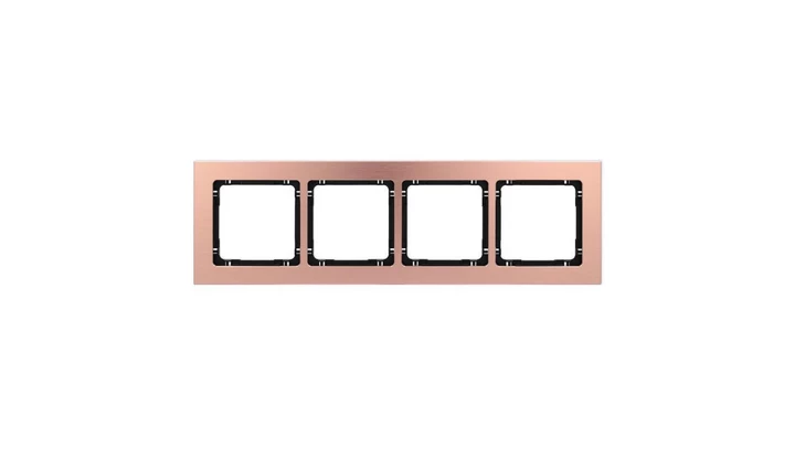 DECO Ramka uniwersalna poczwórna - aluminium szczotkowane (ramka: kolor miedziany spód: czarny) 9-12-DRA-4