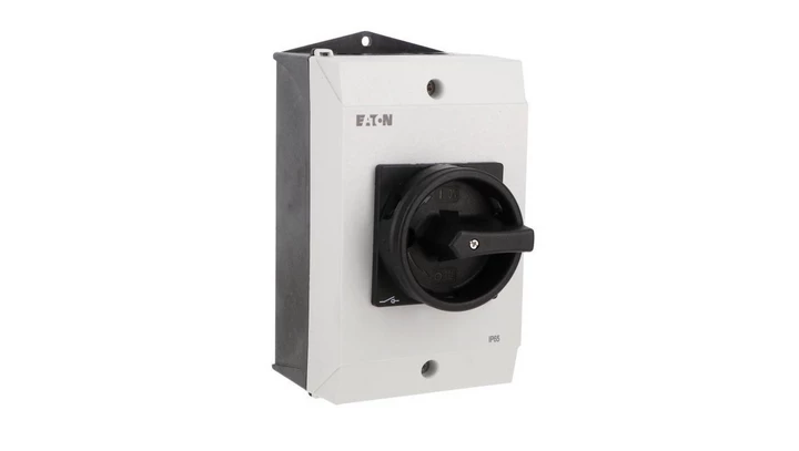 Rozłącznik 40A 3P 1Z+1R w obudowie IP65 z blachą EMC czarna rączka z blokadą P1-40/I2H/MBS/SVB-SW/HI11 199920