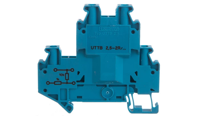 Złączka szynowa elementów kontrolnych 2-piętrowe 4-przewodowa 2,5mm2 szara UTTB 2,5-2R BU/NAMUR 3046672 /50szt./
