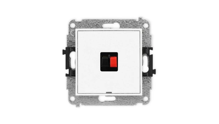 MINI Mechanizm gniazda głośnikowego pojedynczego, bez pola opisowego biały mat 25MGGBO-1