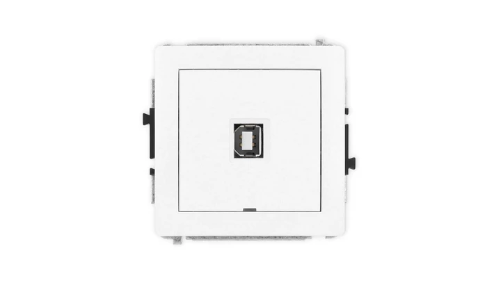 DECO Mechanizm gniazda pojedynczego USB A-B 2.0, bez pola opisowego, biały mat 25DGUSBBO-3