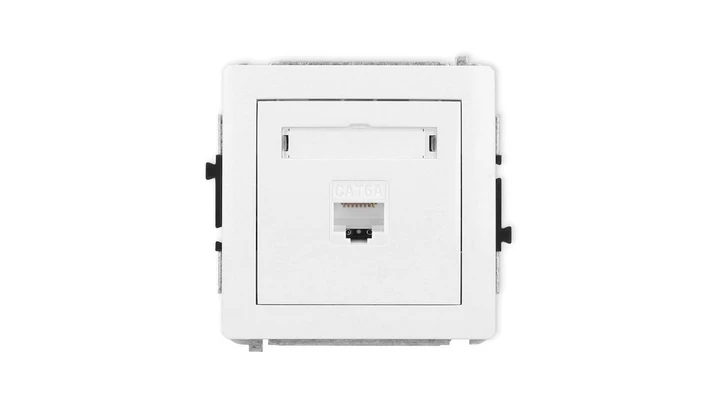 DECO Mechanizm gniazda komputerowego pojedynczego 1xRJ45, kat. 6A, 8-stykowy, biały mat 25DGK-7