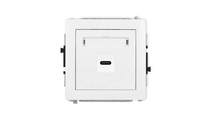 DECO Mechanizm gniazda pojedynczego 1xUSB C-C, biały mat 25DGUSB-7