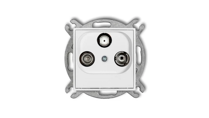 MINI Mechanizm gniazda abonenckiego RTV-SAT końcowego 1,5dB biały mat 25MGS