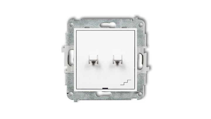 MINI Mechanizm łącznika podwójnego schodowego w stylu amerykańskim biały mat 25MWPUS-33