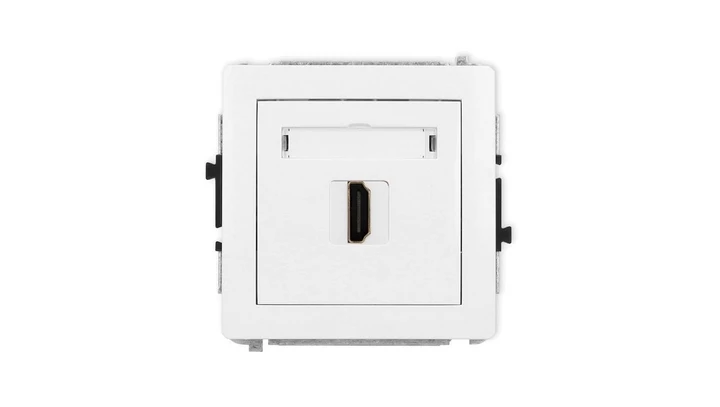 DECO Mechanizm gniazda pojedynczego HDMI 2.0, biały mat 25DHDMI-3