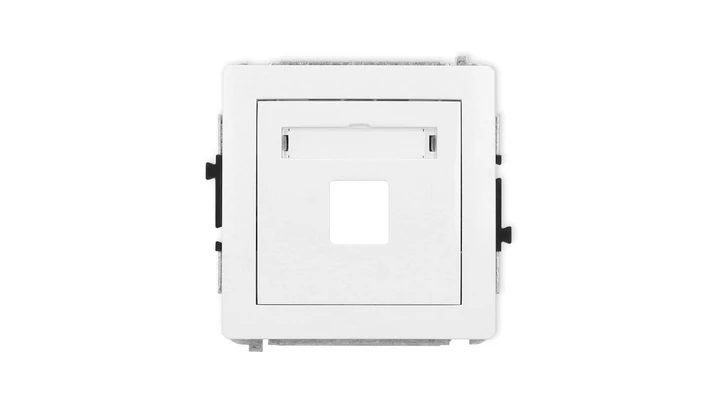 DECO Mechanizm gniazda multimedialnego pojedynczego bez modułu (standard Keystone), biały mat 25DGM-1P