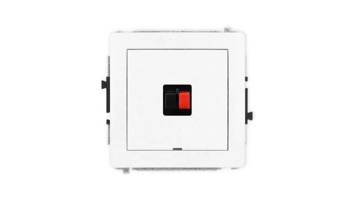 DECO Mechanizm gniazda głośnikowego pojedynczego, bez pola opisowego, biały mat 25DGGBO-1