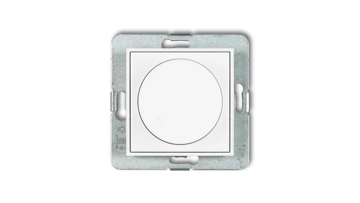 MINI Mechanizm elektronicznego regulatora oświetlenia przyciskowo-obrotowego do lamp LED biały mat 25MRO-2