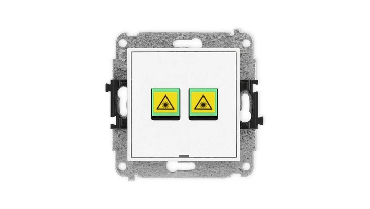 MINI Mechanizm gniazda światłowodowego/optycznego podwójnego, bez pola opisowego biały mat 25MGOPBO-2
