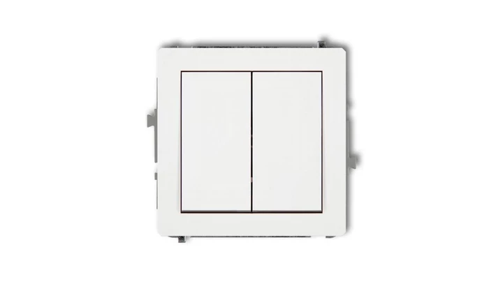 DECO Mechanizm łącznika żaluzjowego z podtrzymaniem (dwa klawisze bez piktogramów), biały mat 25DWP-88.1