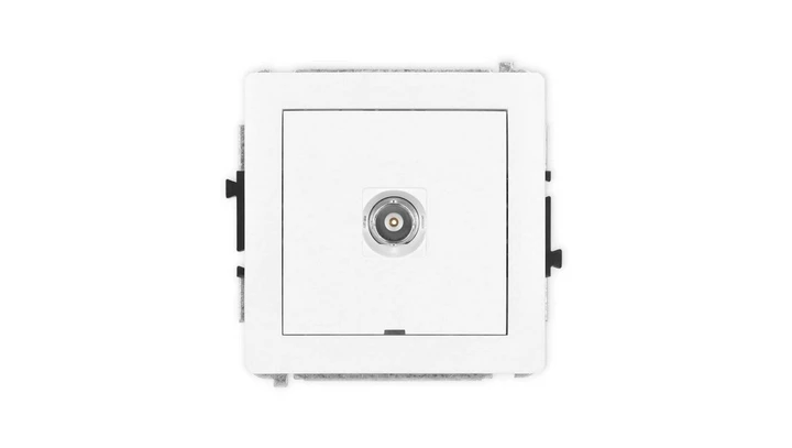 DECO Mechanizm gniazda pojedynczego BNC, bez pola opisowego, biały mat 25DGBNCBO-1