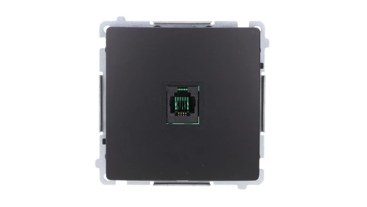 Simon Basic Gniazdo telefoniczne RJ11 uniwersalne pojedyncze (moduł). czarny BMTU.01/49