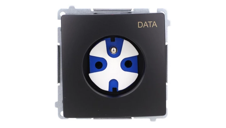 Simon Basic Gniazdo wtyczkowe DATA z uziemieniem i kluczem uprawniającym (moduł) 16A, 250V, zaciski śrubowe czarny BMGD1.01/49