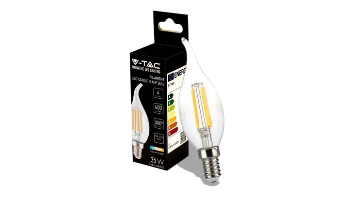 Żarówka LED Filament 4W E14 CF37 6500K 400lm 300st. 214430
