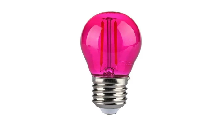 Żarówka LED Filament 2W E27 G45 60lm 300st. Różowy 217410