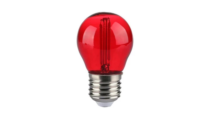 Żarówka LED Filament 2W E27 G45 60lm 300st. Czerwony 217413