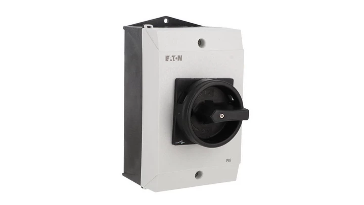 Rozłącznik 40A 3P w obudowie IP65 z blachą EMC czarna rączka z blokadą P1-40/I2H/MBS/SVB-SW 199919