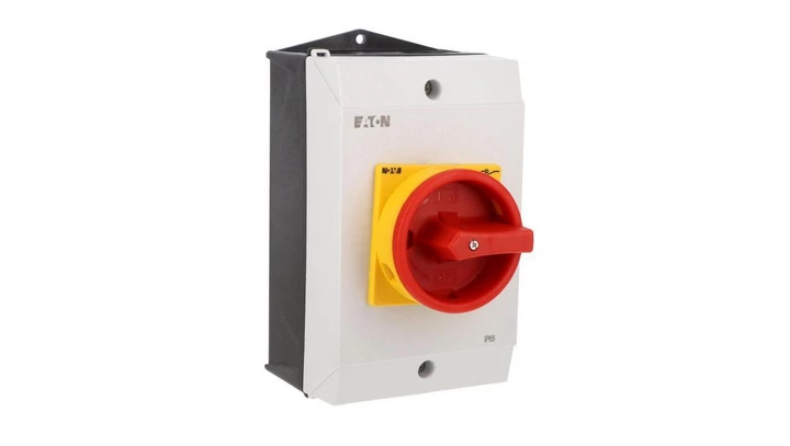 Rozłącznik 40A 3P+N w obudowie IP65 czerwono-żółta rączka z blokadą P1-40/I2/SVB/N 199911