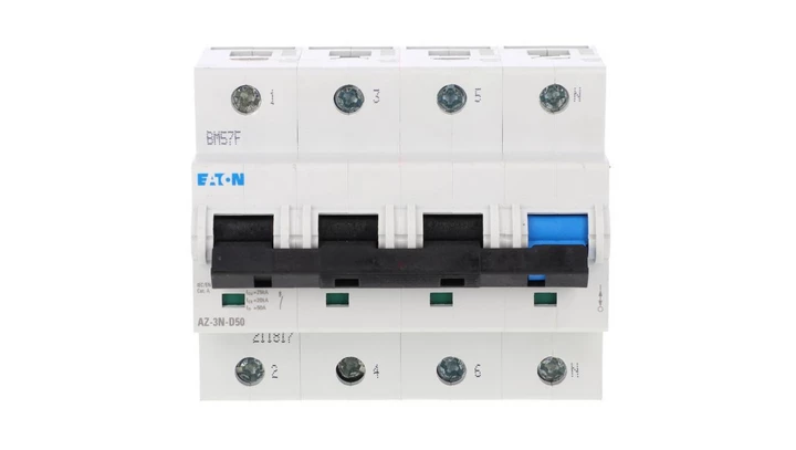 Wyłącznik nadprądowy 3P+N D 50A 25kA AC AZ-3N-D50 211817