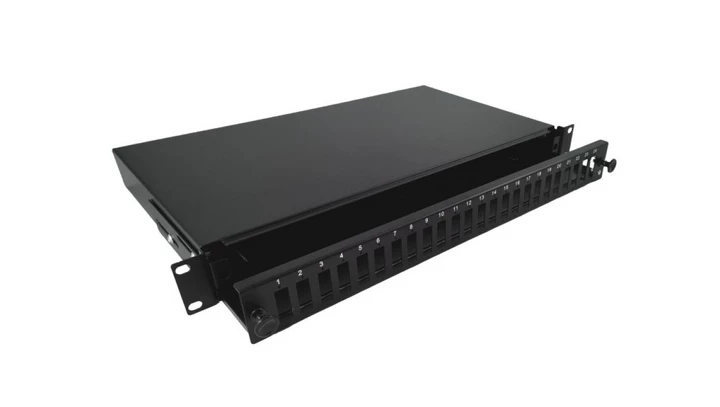 Przełącznica światłowodowa 24xSC duplex 19 1U z płytą czołową, wysuwalna FOP-1U-24SCD-C