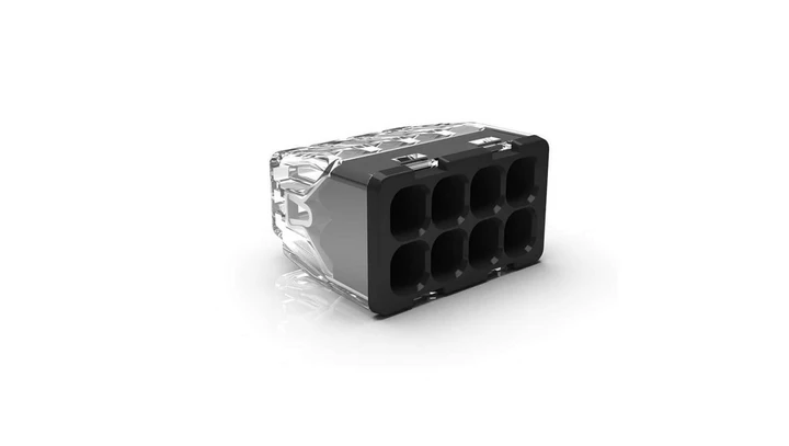 Szybkozłączka samozaciskowa bezgwintowa MINI do drutów (0,2 do 2,5 mm²), 8 torów, PC218S transparentna 89244000 /50 szt./