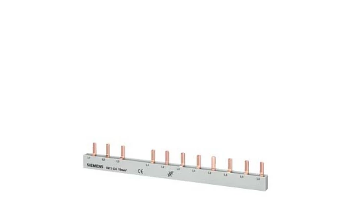 Szyna łączeniowa 3P 10mm2 sztyftowa 11 modułowa (dla RCCB 3+N z prawej strony) pełna izolacja 5ST3624