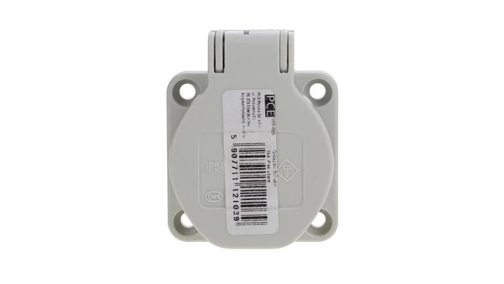 Gniazdo SCHUKO 16A 230V IP54 tylne szare 105-0gs