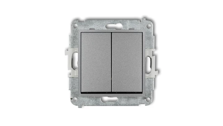 MINI Mechanizm łącznika zwiernego żaluzjowego (dwa klawisze bez piktogramów) srebrny metalik 7MWP-8.1