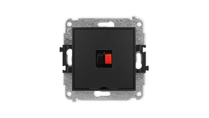 ICON Mechanizm gniazda głośnikowego pojedynczego, bez pola opisowego czarny mat 12IGGBO-1