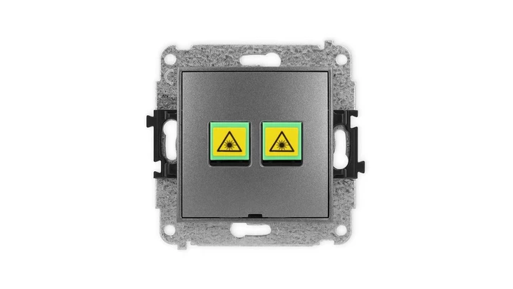 ICON Mechanizm gniazda światłowodowego/optycznego podwójnego, bez pola opisowego grafitowy 11IGOPBO-2