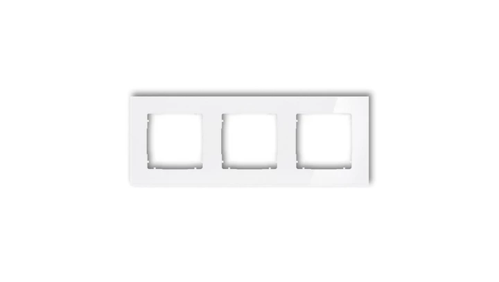 ICON Ramka uniwersalna potrójna kwadratowa - efekt szkła (ramka: biała spód: biały) 0-0-IRSK-3