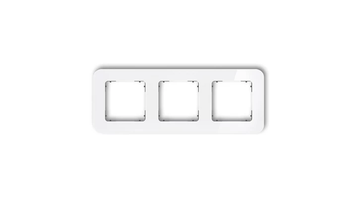 ICON Ramka uniwersalna potrójna zaokrąglona - efekt szkła (ramka: biała spód: grafitowy mat) 0-28-IRSZ-3