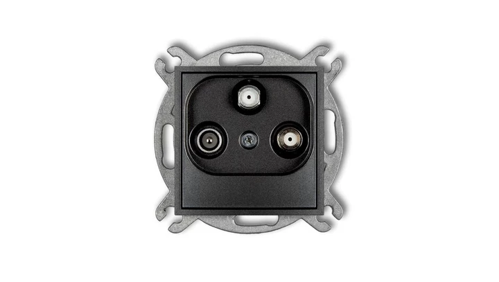 ICON Mechanizm gniazda abonenckiego 2 wyjścia SAT + TV grafitowy 11IGSN