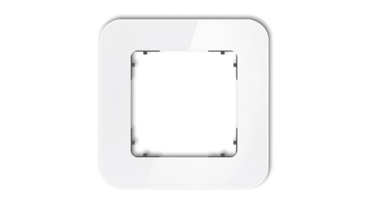 ICON Ramka uniwersalna pojedyncza zaokrąglona - efekt szkła (ramka: biała spód: grafitowy mat 0-28-IRSZ-1