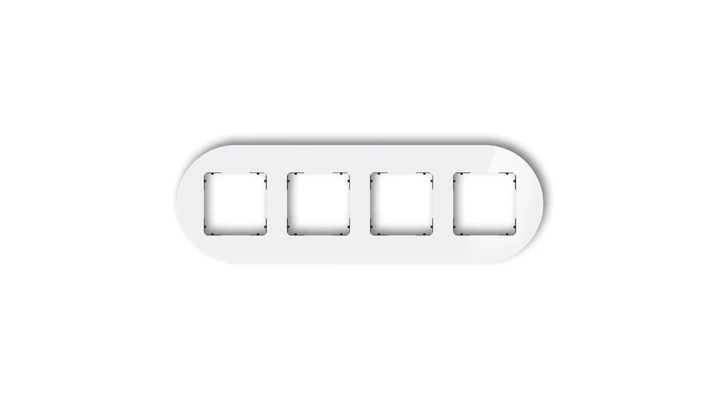 ICON Ramka uniwersalna poczwórna okrągła - efekt szkła (ramka: biała spód: czarny) 0-12-IRSO-4