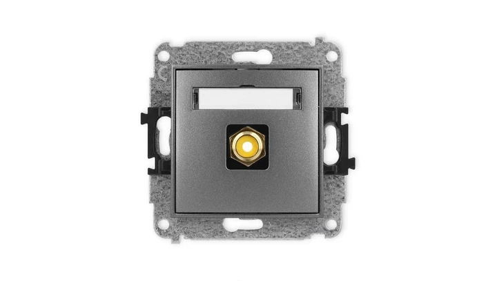 ICON Mechanizm gniazda pojedynczego RCA (typu cinch - żółty, pozłacany) grafitowy 11IGRCA-1