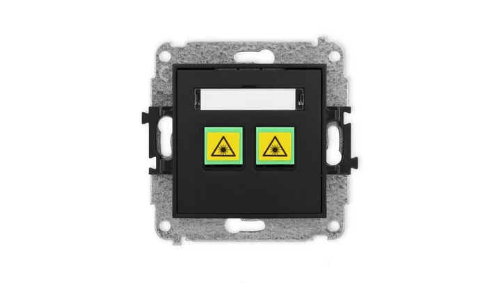 ICON Mechanizm gniazda światłowodowego/optycznego podwójnego czarny mat 12IGOP-2