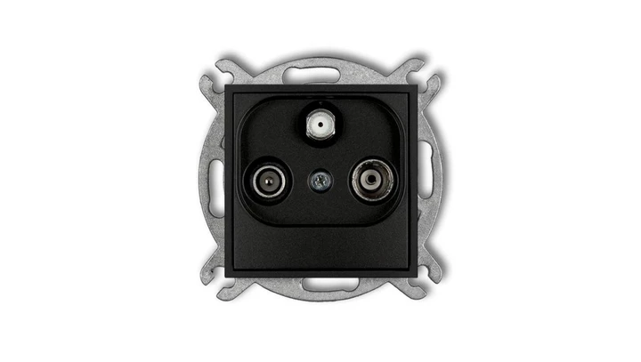 ICON Mechanizm gniazda abonenckiego RTV-SAT końcowego 1,5dB czarny mat 12IGS