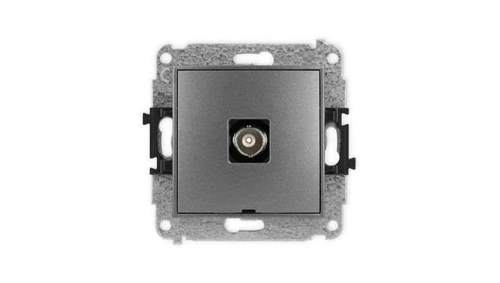 ICON Mechanizm gniazda pojedynczego BNC, bez pola opisowego grafitowy 11IGBNCBO-1