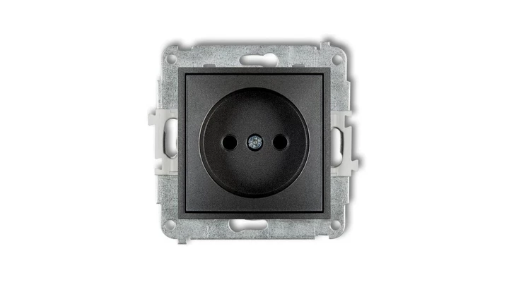 ICON Mechanizm gniazda pojedynczego bez uziemienia 2P (przesłony torów prądowych) grafitowy 11IGP-1p