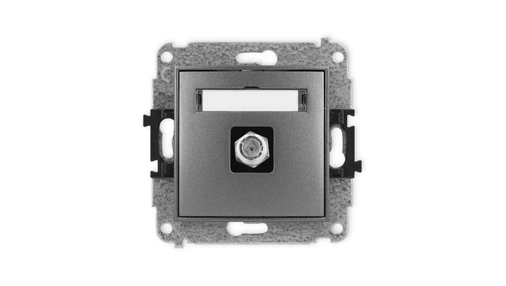 ICON Mechanizm gniazda antenowego pojedynczego typu F (SAT) niklowany grafitowy 11IGF-1