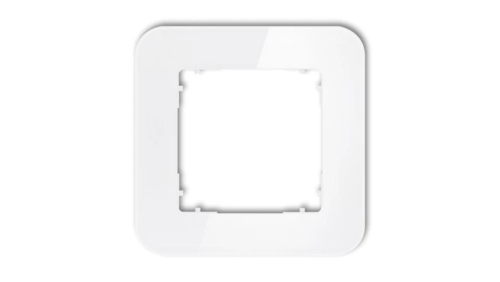 ICON Ramka uniwersalna pojedyncza zaokrąglona - efekt szkła (ramka: biała spód: biały) 0-0-IRSZ-1